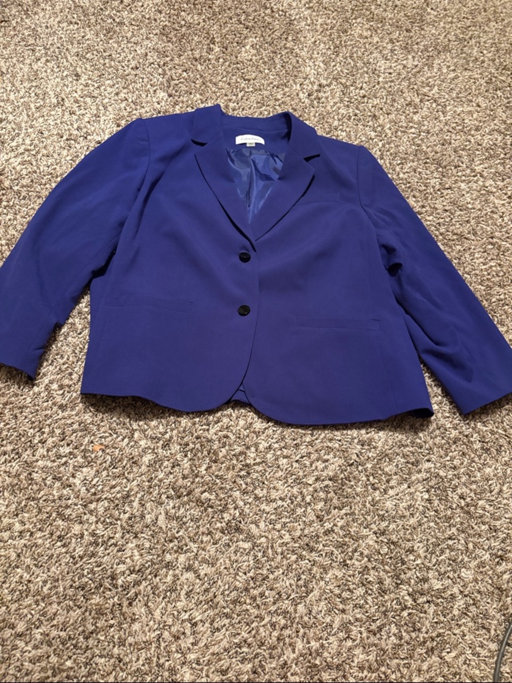 Calvin Klein size 24W Cobalt Cropped Blazer in Deep Blue